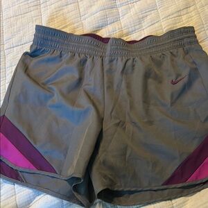 Nike Gray and Purple Running Shorts